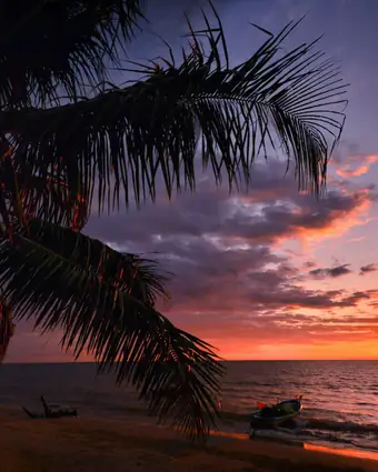 Plage des Caraïbes au coucher du soleil